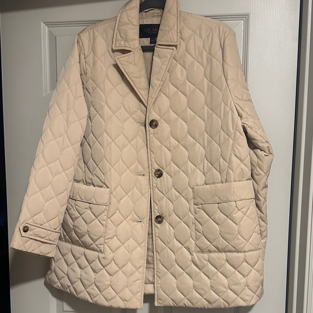 Rachel Roy Quilted Beige Jacket L NWOT - Picture 5 of 5